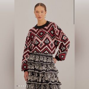 Farm Rio Rauti Beaded Knit Sweater